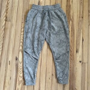 Gymshark Chalk Joggers Open Knees Splatter Gray Womens Small Athletic Drawstring